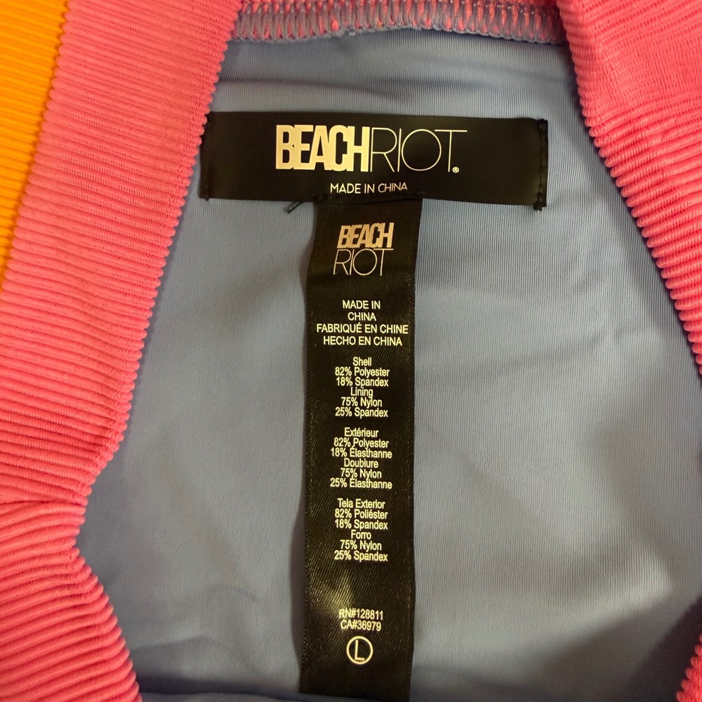 Beach‎ Riot Heidi Bikini Bottom in Daydreamer Size L NEW High Waist Ribbed - Picture 3 of 7